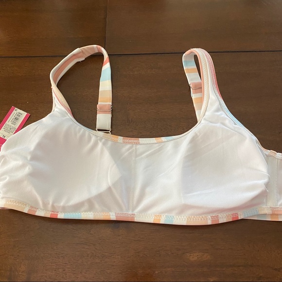 🌞Jr’s Scoop Neck Bralette Bikini Top Multi Stripe - Picture 7 of 7